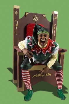 Sean Booker as Crumpet the Elf in The Santaland Diaries